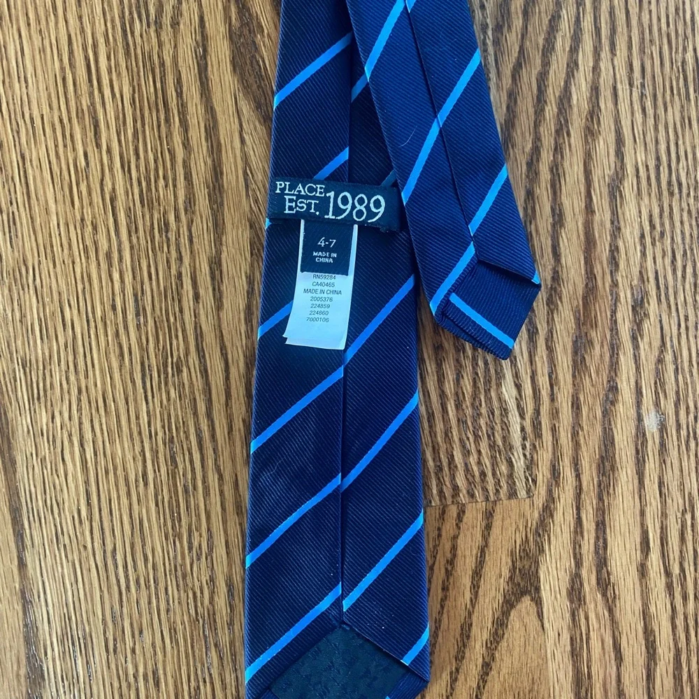 The Children's Place Dark Blue Tie with Sky Stripes